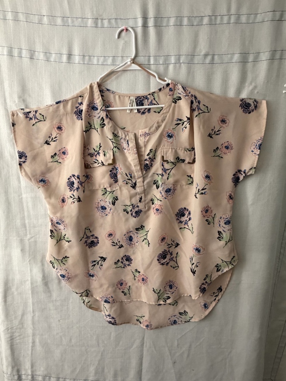 Live 4 Truth women’s 2X Beige Floral Blouse Plus Size Flowy Dolman Top(A566)